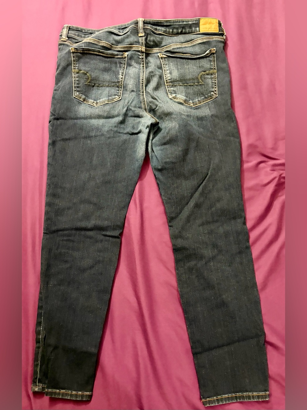 American Eagle Outfitters Women's Faded Dark Blue Skinny Jeans - Picture 5 of 6